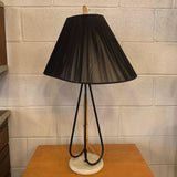 Mid Century Modern Bamboo Table Lamp With String Shade