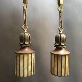 Brass and Stained Glass Pendants