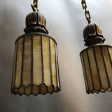 Brass and Stained Glass Pendants