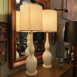 Hollywood Regency Italian Murano Glass And Marble Table Lamps