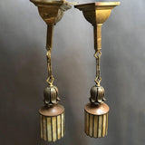 Brass and Stained Glass Pendants