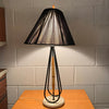Mid Century Modern Bamboo Table Lamp With String Shade