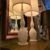 Hollywood Regency Italian Murano Glass And Marble Table Lamps