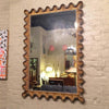 Italian Hollywood Regency Ruffle Frame Gilt Mirror