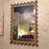Italian Hollywood Regency Ruffle Frame Gilt Mirror