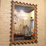 Italian Hollywood Regency Ruffle Frame Gilt Mirror
