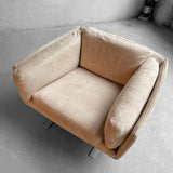 Mid Century Modern Ultra Suede Chrome Club Chairs