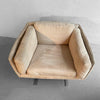 Mid Century Modern Ultra Suede Chrome Club Chairs