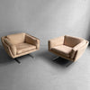 Mid Century Modern Ultra Suede Chrome Club Chairs