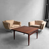 Mid Century Modern Ultra Suede Chrome Club Chairs