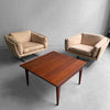 Mid Century Modern Ultra Suede Chrome Club Chairs
