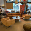 Mid Century Modern Ultra Suede Chrome Club Chairs