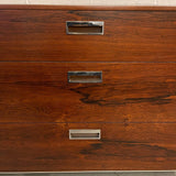 Sleek Modern Rosewood And Chrome Low Dresser