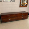 Sleek Modern Rosewood And Chrome Low Dresser