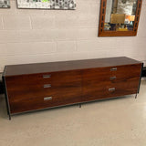 Sleek Modern Rosewood And Chrome Low Dresser