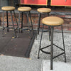 Upholstered Angle Iron Barstools