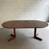 Mid Century Modern Round Walnut Extension Dining Table