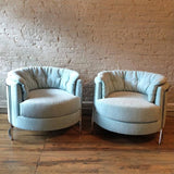 Milo Baughman Chrome Barrel Chairs