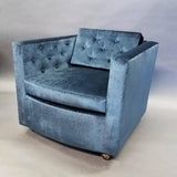 Blue Velvet Club Chairs