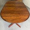 Mid Century Modern Round Walnut Extension Dining Table