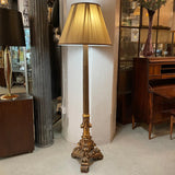 Tall Ornate Carved Gilt Composite Floor Lamp