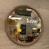 Pickled Oak Round Beveled Wall Mirror