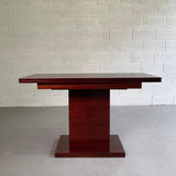 Art Deco Mahogany Pedestal Console Dining Table In The Manner Of Donald Deskey