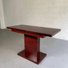 Art Deco Mahogany Pedestal Console Dining Table In The Manner Of Donald Deskey