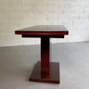 Art Deco Mahogany Pedestal Console Dining Table In The Manner Of Donald Deskey