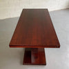 Art Deco Mahogany Pedestal Console Dining Table In The Manner Of Donald Deskey