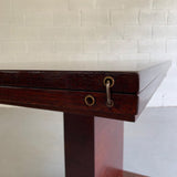 Art Deco Mahogany Pedestal Console Dining Table In The Manner Of Donald Deskey