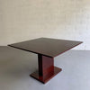 Art Deco Mahogany Pedestal Console Dining Table In The Manner Of Donald Deskey