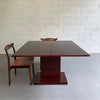 Art Deco Mahogany Pedestal Console Dining Table In The Manner Of Donald Deskey
