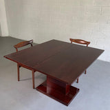 Art Deco Mahogany Pedestal Console Dining Table In The Manner Of Donald Deskey