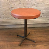 Brass and Leather Vanity Stool