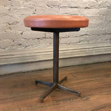 Brass and Leather Vanity Stool