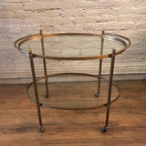 Oval Brass Bar Cart