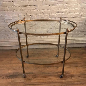 Oval Brass Bar Cart