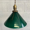 Industrial Green Glass Cone Pendant Lights