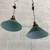 Industrial Green Glass Cone Pendant Lights