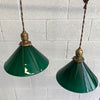 Industrial Green Glass Cone Pendant Lights