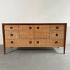 John Van Koert For Drexel Counterpoint Mahogany And Grasscloth Credenza Dresser