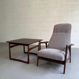Upholstered Reclining Oak Lounge Chair by Yngve Ekström for Pastoe