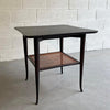 Italian Mid Century Modern Caned Mahogany Side Table