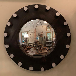 Custom Ebonized Pine Foundry Pattern Convex Mirror