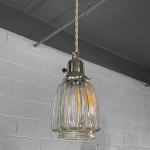 Hollywood Regency Molded Glass Pendant Light