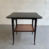 Italian Mid Century Modern Caned Mahogany Side Table