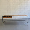 Paul McCobb Wrought Iron and Maple Console Table