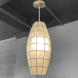 Oblong Capiz Shell Semi Flush Mount Pendant Light