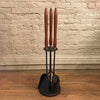 Maple Brass and Iron Fireplace Tools